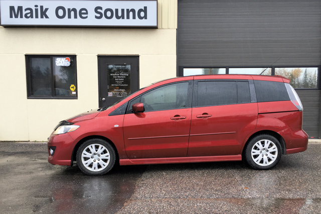 2009 Mazda5 with professional window tint in North Bay